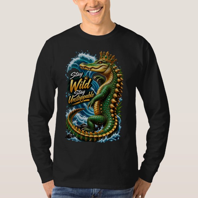 , Restez Inarrêtable – T-Shirt Océan Crocodile  (Devant)