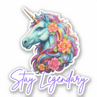 Restez Légendaire Sticker à découper Unicorn Arc e