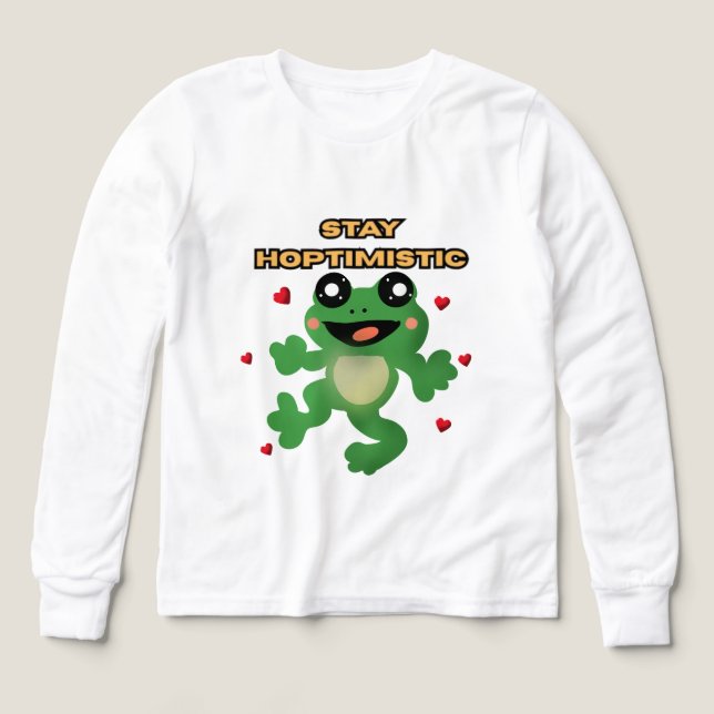 Restez Optimiste Grenouille Mignonne Pun Drôle Cad (Motif recto)