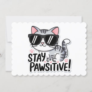 Restez Pawsitive ! Invitation adorable sur le thèm