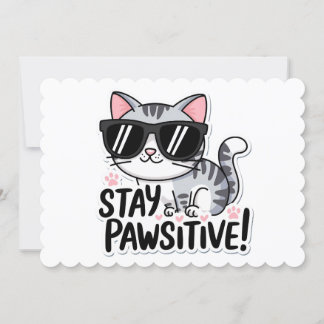 Restez Pawsitive ! Invitation adorable sur le thèm