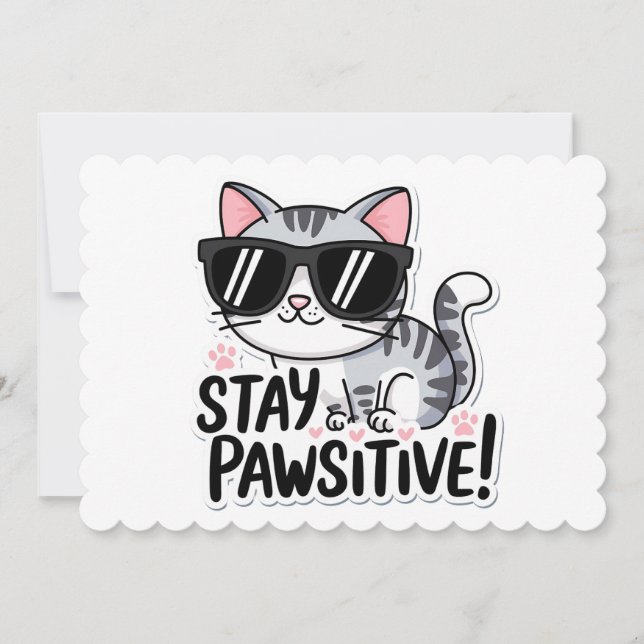 Restez Pawsitive ! Invitation au thème de chat mig (Devant)