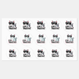 Restez Pawsitive ! Sticker chaton mignon - Amusant