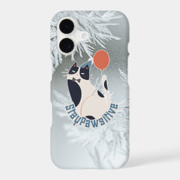 Restez Pawsitive Tuxedo Cat Coque iPhone 17 Hiver 