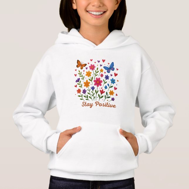 Restez positif - Fleurs et Papillons (Devant)