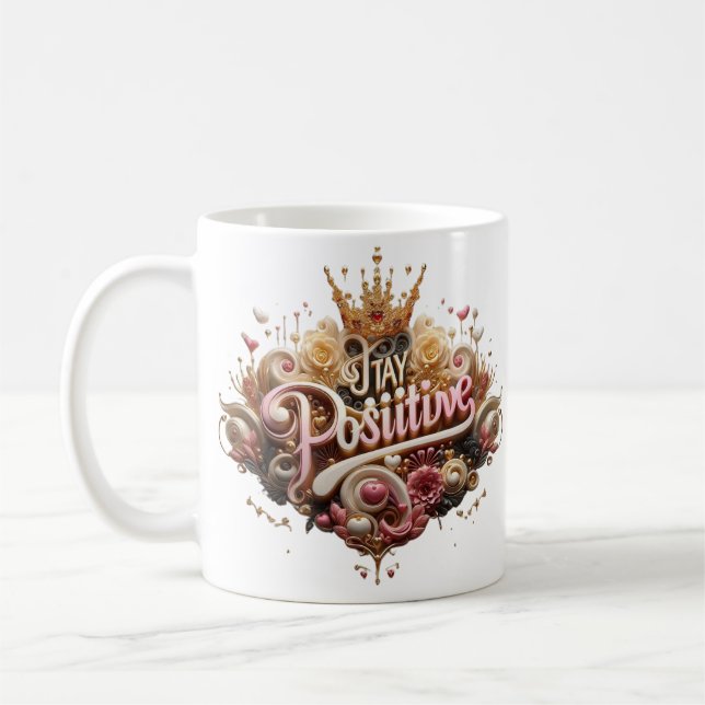 Restez positif" Mug - Un cadeau parfait pour encou (Gauche)