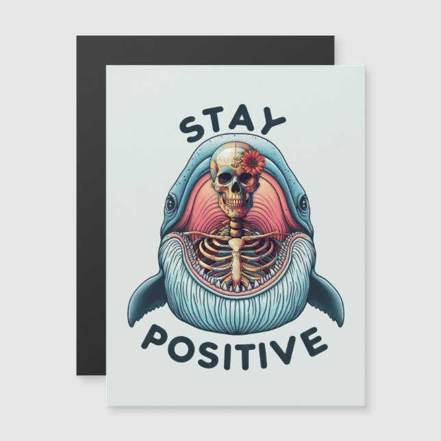 Restez positif - Squelette et baleine (Devant / Derrière)
