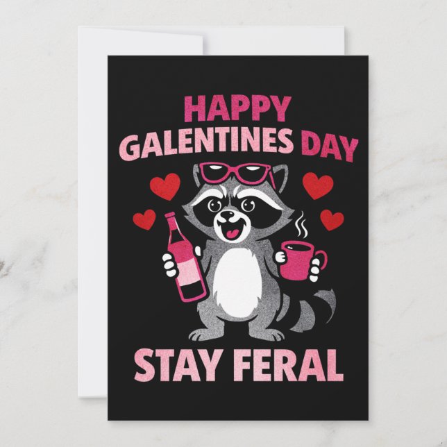 Restez Sauvage Carte Galentines Raton laveur (Devant)