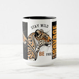 Restez sauvage et libre café animal 15oz Mug