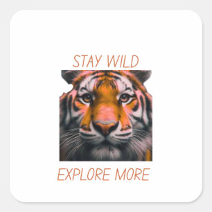 Restez Sauvage Explorez Plus Autocollant Aventure 