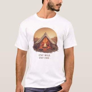Restez Sauvage, Restez Libre ⛺ | T-Shirt Vintage C