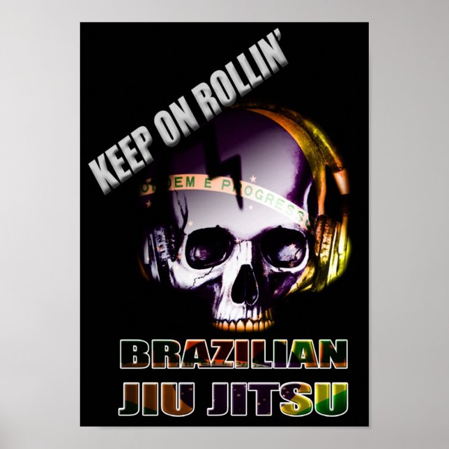 Restez sur Rollin' Brésilien Jiu Jitsu Poster (Devant)