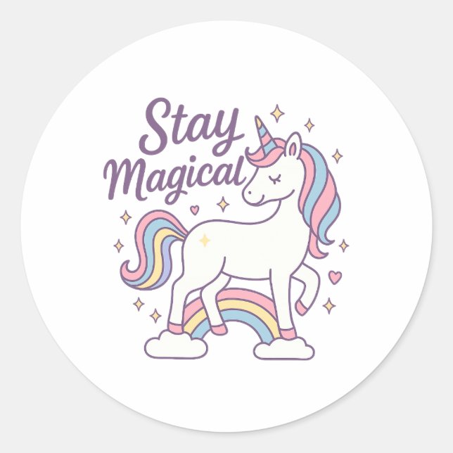 Restez un autocollant à licorne magique (Devant)