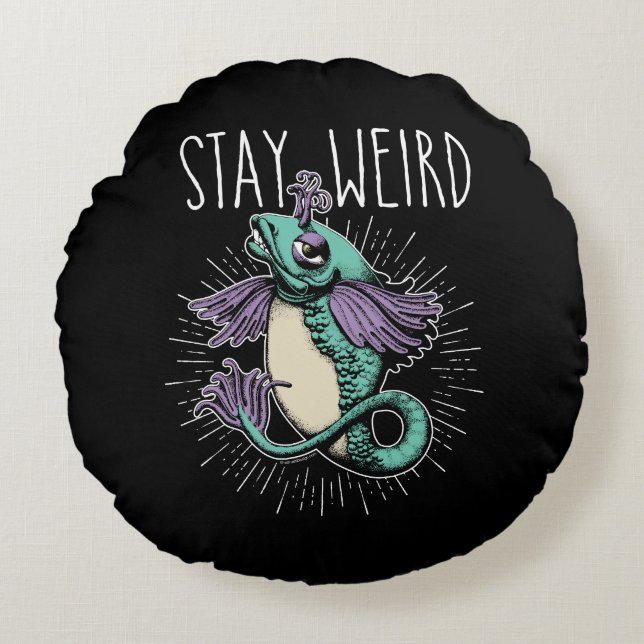 Restez un Coussin rond bizarre (Devant)
