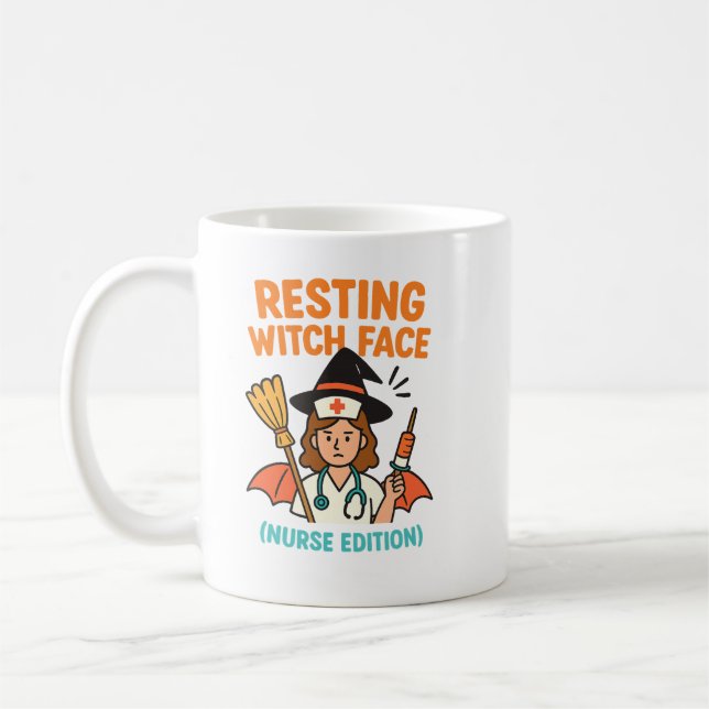 "Resting Witch Face - Nurse Edition" Mug d'Hallowe (Gauche)