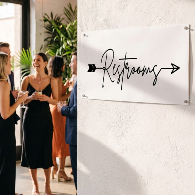 Restrooms direction sign right, party arrow Poster (Créateur téléchargé)