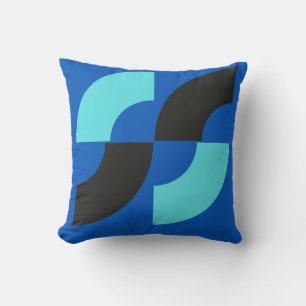 Résumé Coussin Carré design sur un bleu tranquille