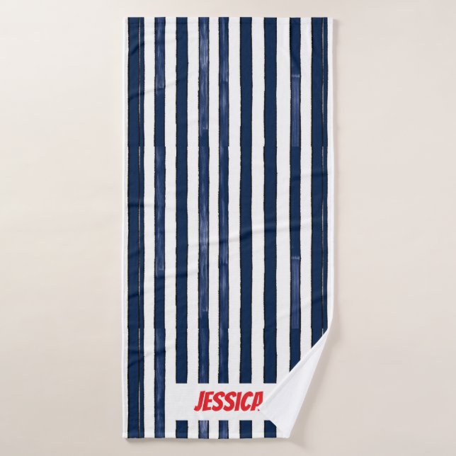 Résumé Marine Stripes sans joint (Serviette de bain)