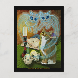 Résumer de vieux amis, Ghost Cat Art carte postale