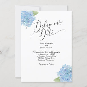 Retarder notre date Hydrangea Floral Invitation