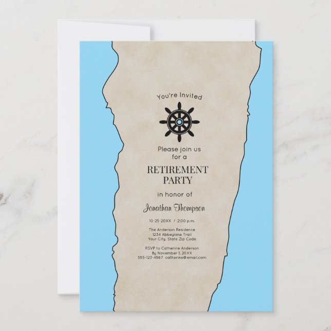 Retirement Party Nautical Custom Invitation (Devant)