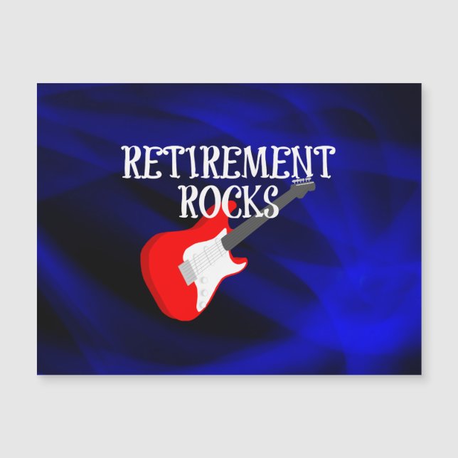 Retirement Rocks, rockin' guitare rouge et blanche (Devant)