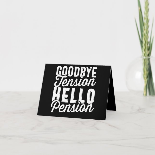 Retirement Venin, Goodbye Tension Hello Pension (Devant)