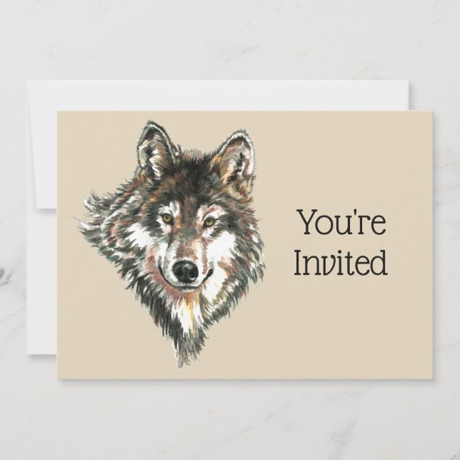 Retour à la nature, loup, Invitation d'anniversair (Devant)