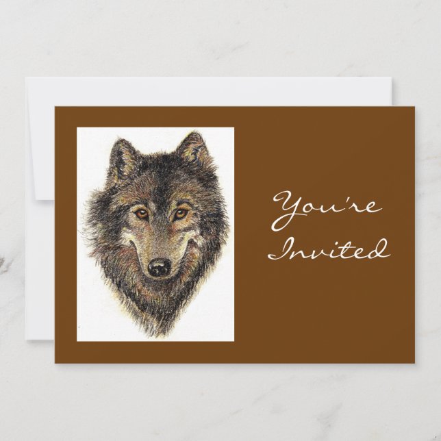 Retour à la nature, loup, Invitation d'anniversair (Devant)
