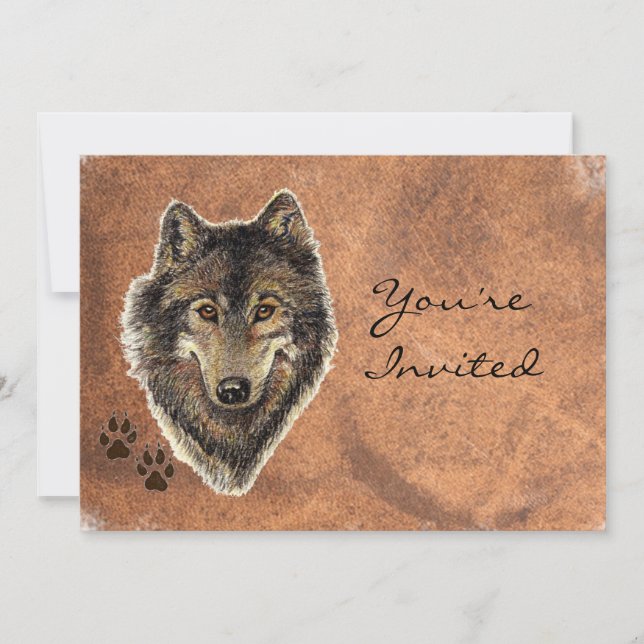 Retour à la nature, loup, Invitation d'anniversair (Devant)