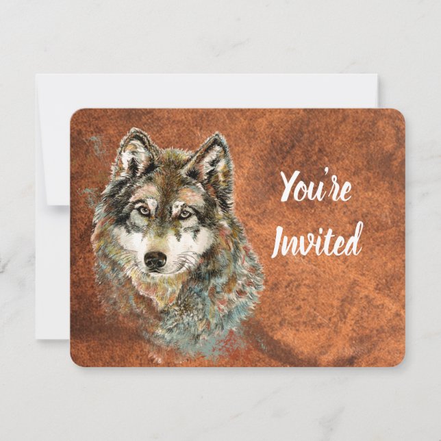 Retour à la nature, loup, Invitation de fête anima (Devant)