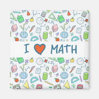 Retour à l'école : aimant "I love math"