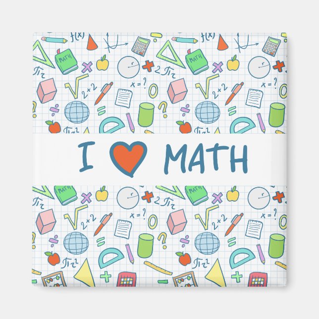 Retour à l'école : aimant "I love math" (Devant)