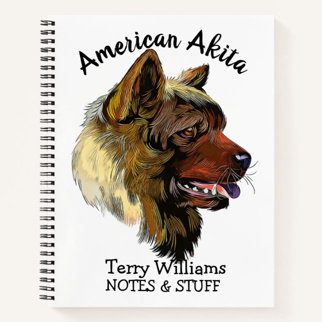 Retour à l'école American Akita carnet espagnol (Devant)