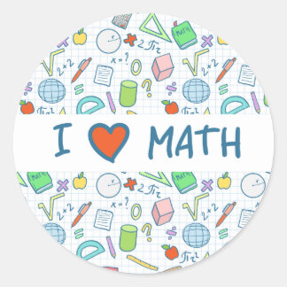 Retour à l'école : autocollant "I love math"