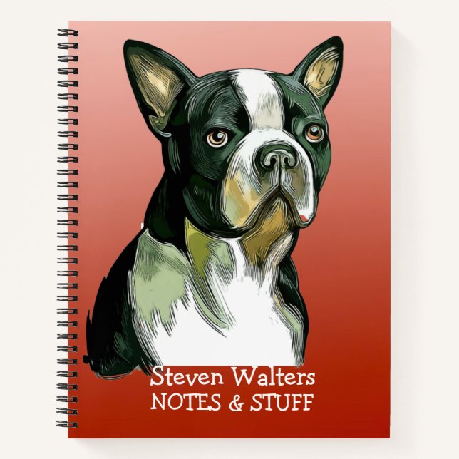 Retour à l'école Boston Terrier carnet (Devant)