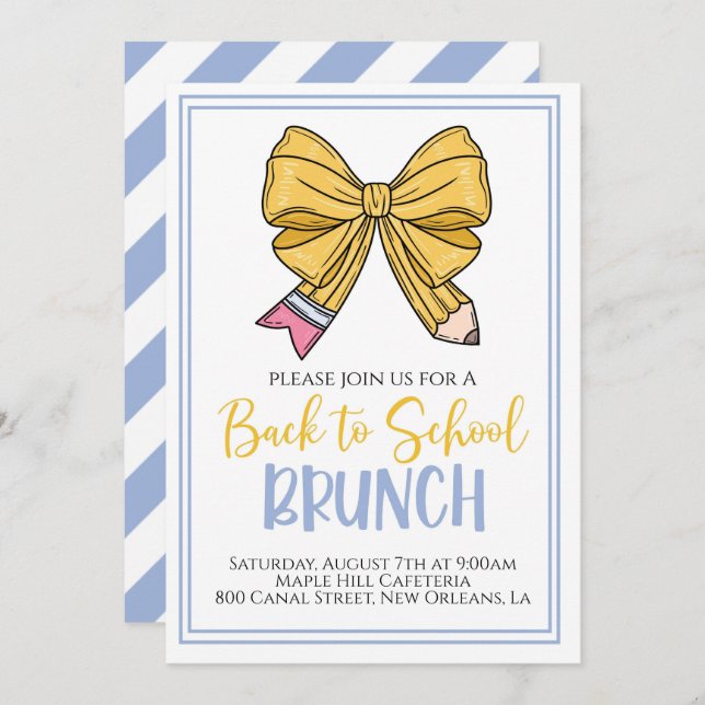 Retour à l'école Brunch Invitation (Devant / Derrière)