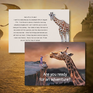 Retour à l'école Cartes de bienvenue Giraffe Adven