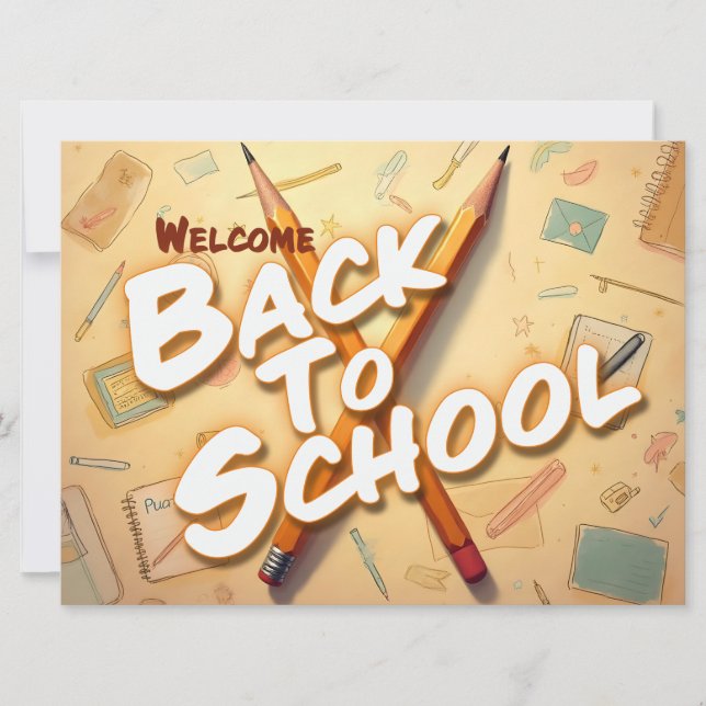 Retour à l'école – Conception d'art au crayon (Devant)