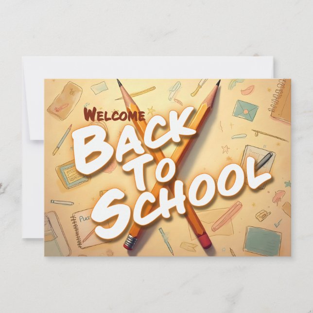 Retour à l'école – Conception d'art au crayon (Devant)