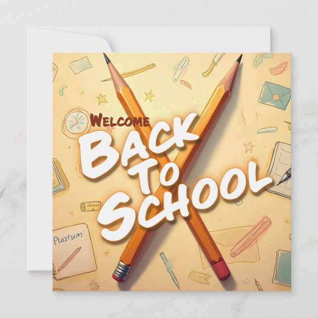 Retour à l'école – Conception d'art au crayon (Devant)