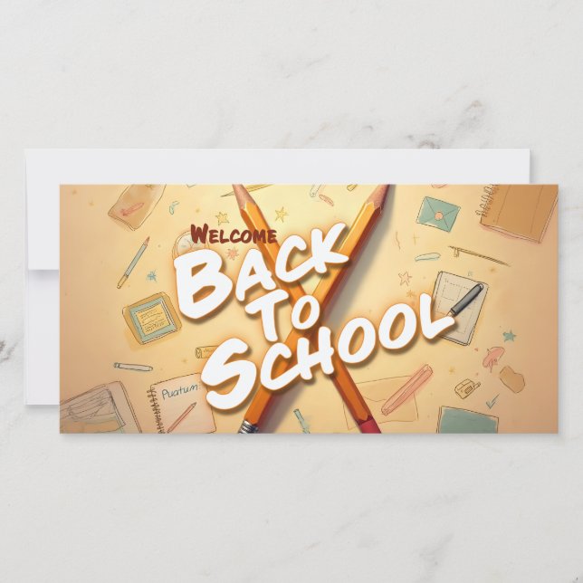 Retour à l'école – Conception d'art au crayon (Devant)