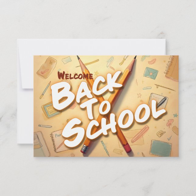 Retour à l'école – Conception d'art au crayon (Devant)