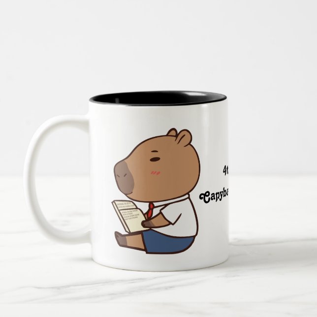 Retour à l'école drôle Capybara Mug | Étudiant mig (Gauche)