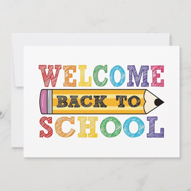 Retour à l'école – Illustration de crayon (Devant)