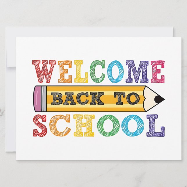 Retour à l'école – Illustration de crayon (Devant)