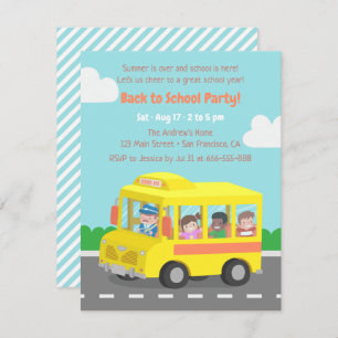 Retour à l'école Invitations à la fête des enfants