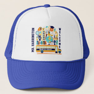 Retour à l'école nom personnalisé casquettes