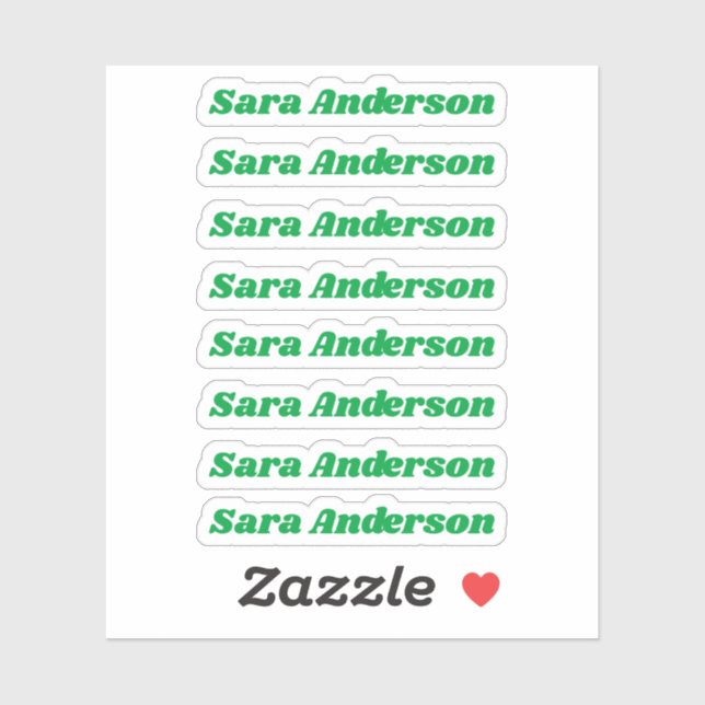 Retour à l'école Stickers de nom personnalisé (Feuille)