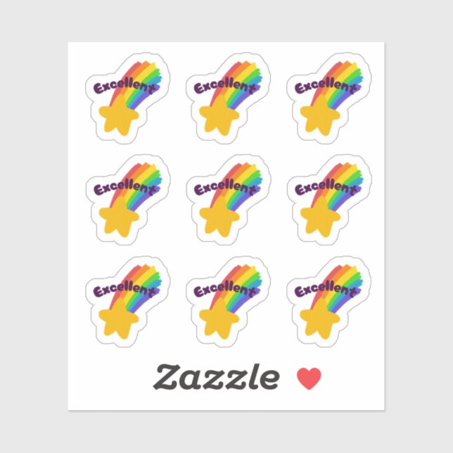 Retour à l'école Stickers "Excellent" (Feuille)